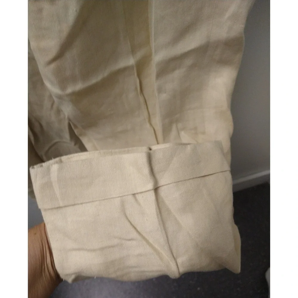 Baird McNutt Linen Pants Mens 42 34 Beige Pattern Murano Lightweight Breathable